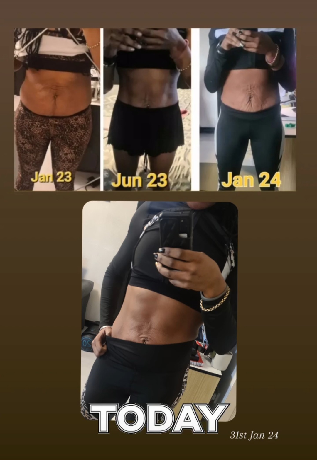 Marie&rsquo;s transformation — Progress over time: Jan ’23 through to today